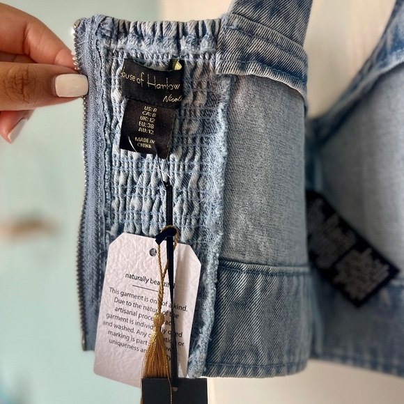 House of Harlow 1960 Studded Denim Top - Picture 5 of 6